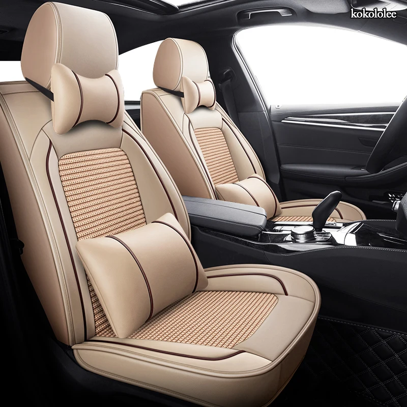 5-Seat Autositzbezüge Schutz Komplettsatz Sitzbezug PU Leder Für E46