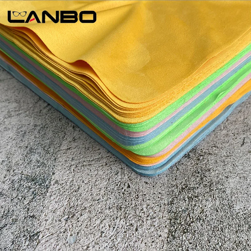 100pcs Eyeglasses Chamois Glasses Cleaner 145*175mm Suede Microfiber Glasses Cleaning Cloth For Lens Phone Screen Cleaning Wipes 2