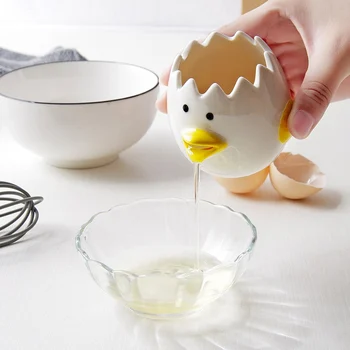 

Cute Ceramic Egg Yolk Separator White Egg Help Separator Tools Separation Kitchen Egg Dividers Cooking Tool Newest