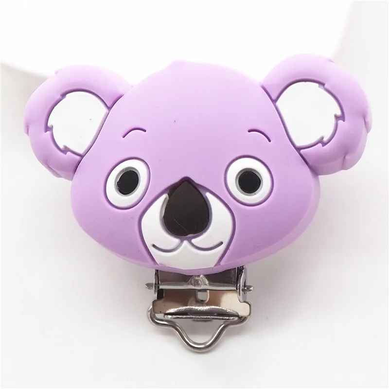 Lilac Chengkai 50 шт. силиконовые коала зажимы DIY детская кошка мышь Соска с животным Прорезыватель зубов, пустышка для младенца ювелирные изделия игрушки аксессуары - Цвет: Lilac