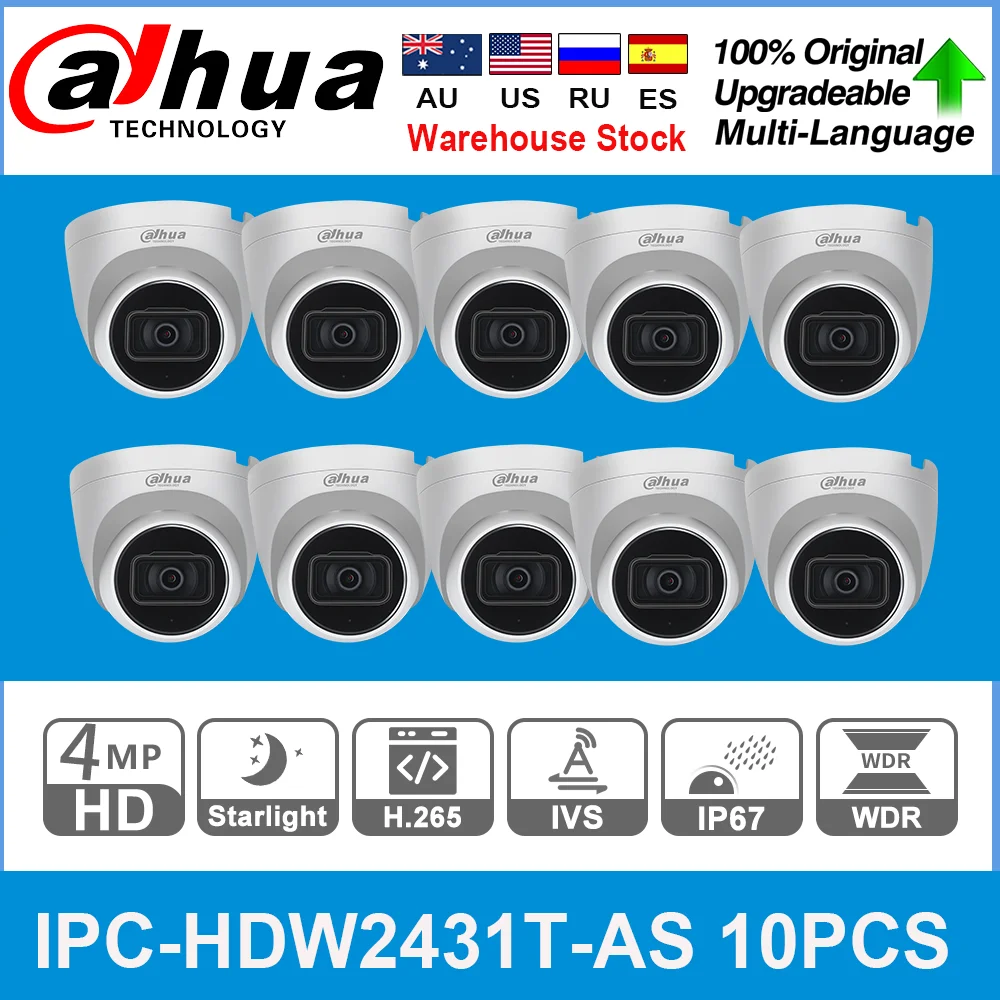 Сетевой видеорегистратор Dahua оригинальный IPC HDW2431T AS S2 4MP HD POE Встроенный микрофон SD