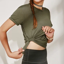 Zhangyunuo, Спортивная футболка, женская, для йоги, короткий рукав, для фитнеса, тренировки, рубашки, быстросохнущая, дышащая, для спортзала, майка, для упражнений, спортивная одежда