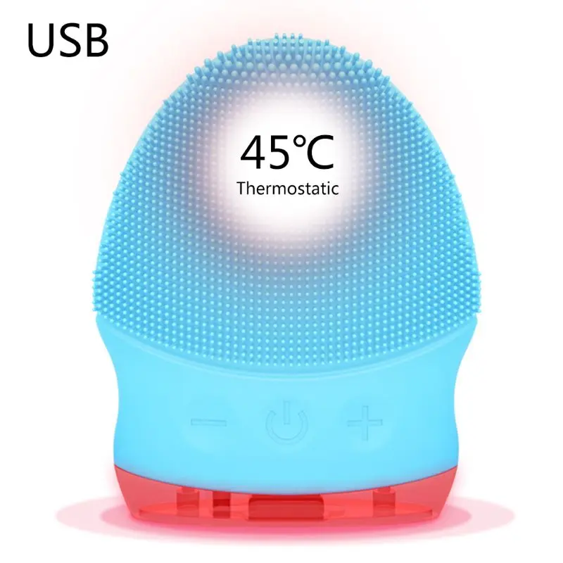 usb Зарядка Электрический Силиконовый водонепроницаемый Очищающий Инструмент красота очиститель пор щётка для умывания лица массажер - Цвет: BL2
