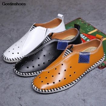 

Sandel For Men Beach Sandals Hollow Out Leather Shoes Footwear Punched HollowBusinesShoes Gladiator Sandals For Men