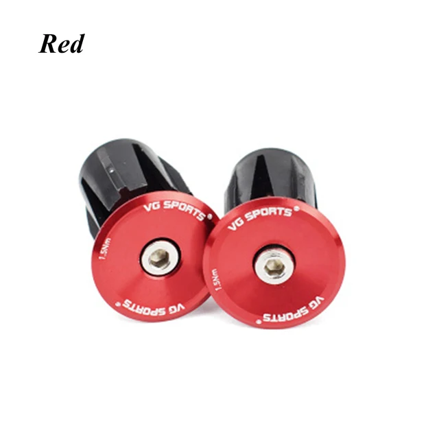 1 Pair Bicycle Grip Handlebar End Cap Aluminium Alloy Lock MTB Mountain Handle Bar Grips End Plugs for Bike Handlebar Accessory Red