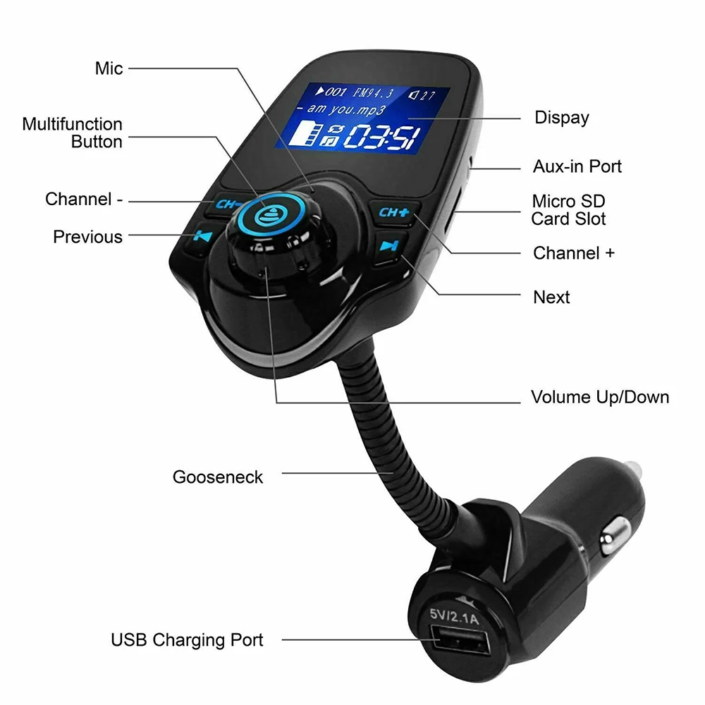 Автомобильный комплект MP3-плеер USB Автомобильное зарядное устройство беспроводной Bluetooth fm-передатчик автомобильный Bluetooth сигарный штекер fm-передатчик радио адаптер