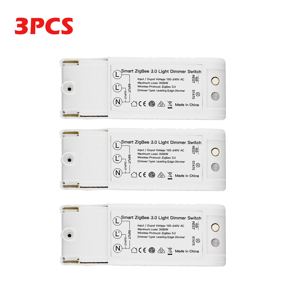 3PCS Умный домашний светильник ZigBee, диммер, сделай сам, домашняя Автоматизация, управление, работа с Echo Plus Alexa SmartThings для большинства Zigbee 3,0 Hub - Комплект: 3PCS
