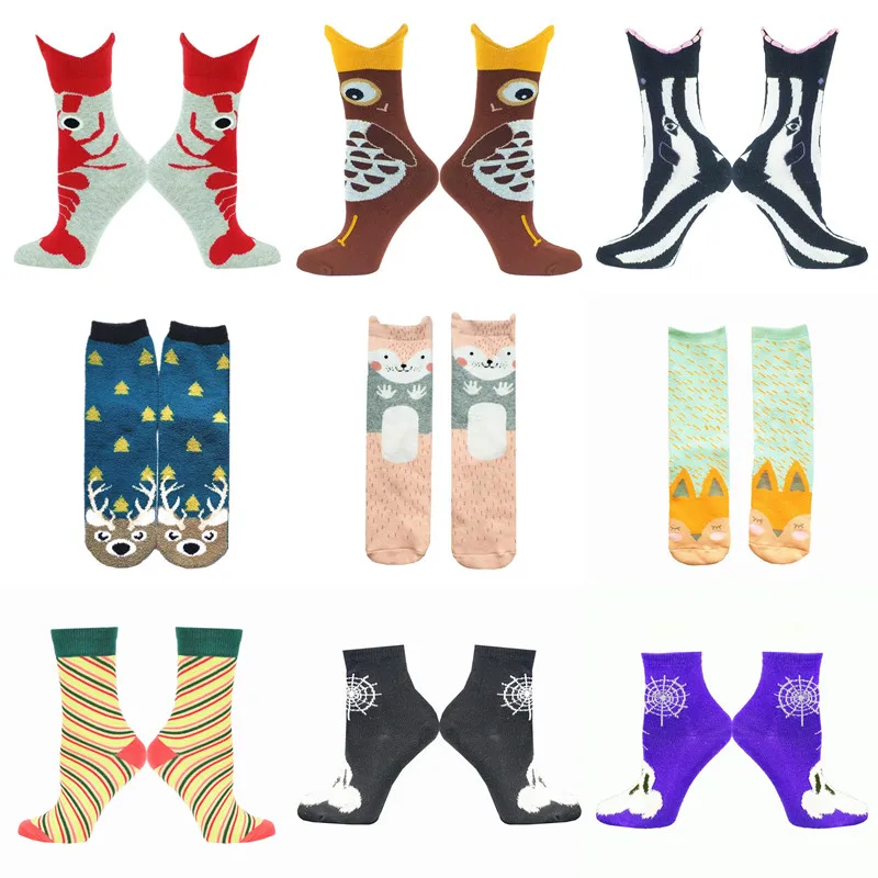 9 пар Смешные счастливых Для женщин носки набор | Женская одежда