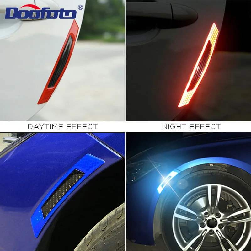 Doofoto 3D светоотражающая полоска для автомобильной двери Стикеры Предупреждение лента запястье дверные ручки Стикеры внешние аксессуары украшения для укладки волос