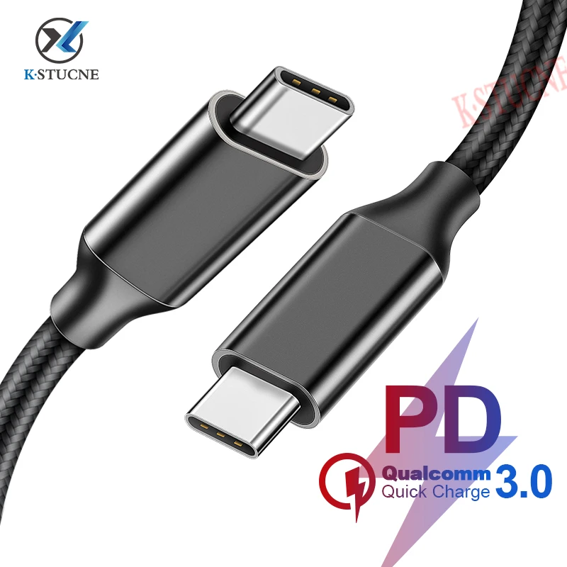 

KSTUCNE USB C to USB C Type C Cable Male to male 3A PD Fast Charging Data Charger Cable for MacBook Pro ChromeBook for iPad Pro