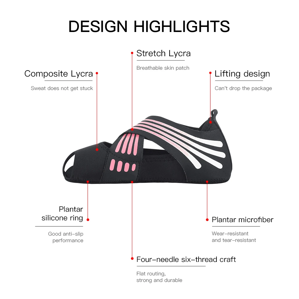 Women Socks Non-Slip Gym Yoga Shoes Flat Anti-Slip Sole Ballet Fitness Dance Shoes Pilates Yoga Socks Calcetines Mujer