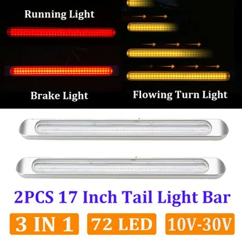 

2pc 72-LED Trailer Stop Turn Signal Tail Side Marker Indicator Light Bar Lamp