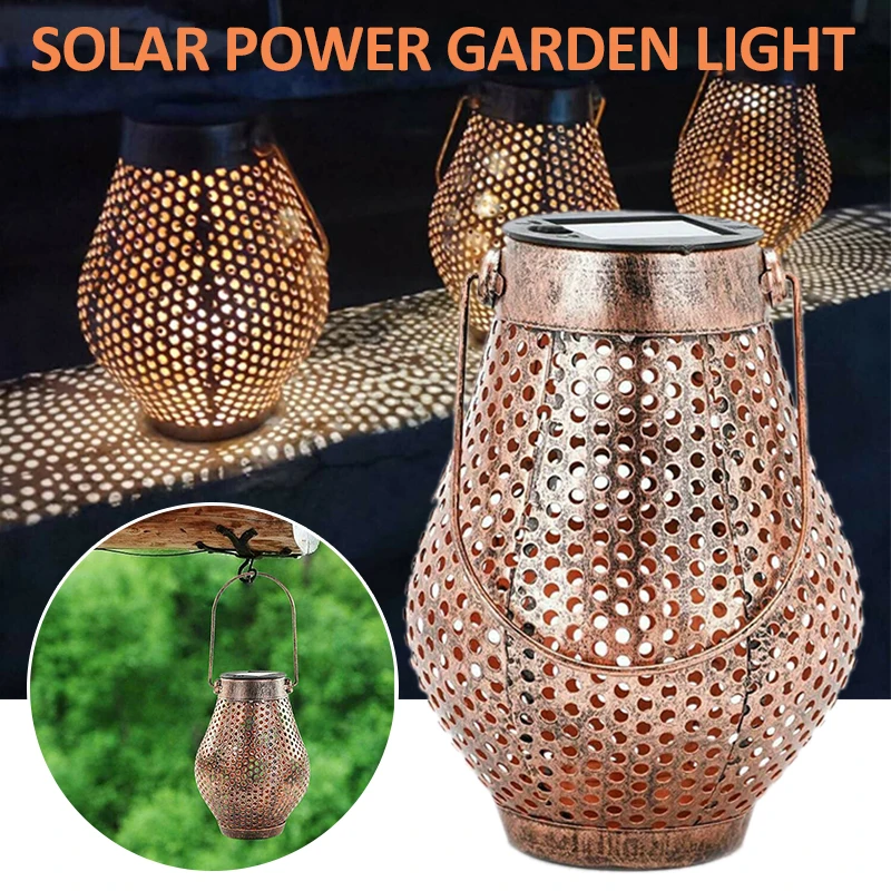 

Waterproof Solar Power Lamp Hanging Outdoor Lantern Retro LED Landscape Yard Light Garden Decoration