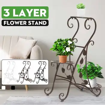 

3 Tier European Style Iron Multi-Layer Mini Planter Stand Table Flower Holder Display Home Garden Decor