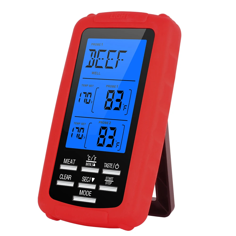 

ThermoPro TP-20 Remote Wireless Digital Cook BBQ Smoker Oven Thermometer Home Use Stainless Steel Probe Large Screen with Timer