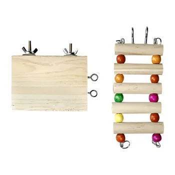 

2PCS Small Parrot Hamster Log Climbing Platform Stand Climbing Stairs Jumping Platform Chew Toys For Bird Hamster Accessories