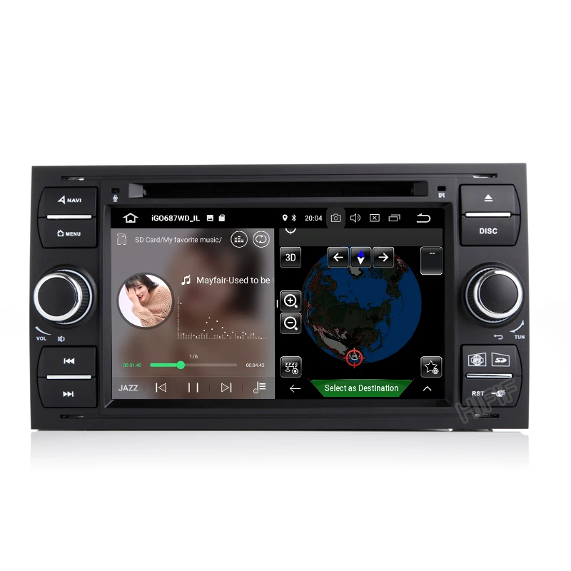 Best IPS Car Multimedia Player GPS Android 9 2 Din For Ford/Mondeo/Focus/Transit/C-MAX Auto Radio Bluetooth DVR Autoradio DSP DVD DVR 4