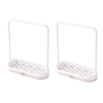 

2Pcs Kitchen Standing Drain Rack for Towel Rag Soap Sponge Storage