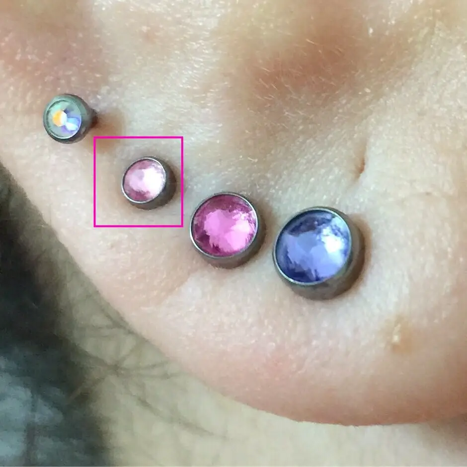 12 Colors  3-8mm CZ Zircon G23 Titanium Earrings for Women Girls Ear Stud Cartilage Lobe Multi Piercing Ring Classic Jewelry