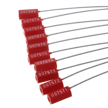 

10PCS Pull Tight Wire Seals Locks Truck Security Aviation Steel Wire Cable Seals