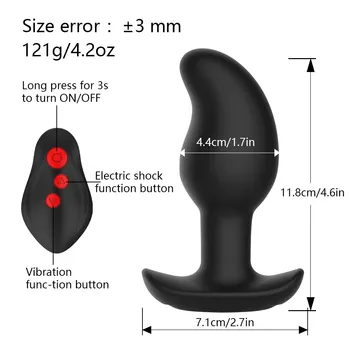Electric Shock Vibrators Prostate Massager for Male 8 Vibration Anal Plug Gay Vibrator ButtPlug Sex Toy for Men goods for adults 5