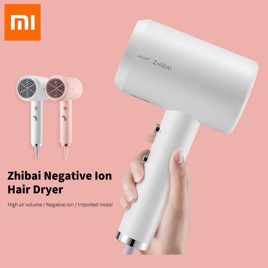 

Xiaomi Zhibai Negative Ion Hair Dryer Portable 1800W Power Quick Dry Negative Ion Professional Hair Styling From Xiaomi Youpin