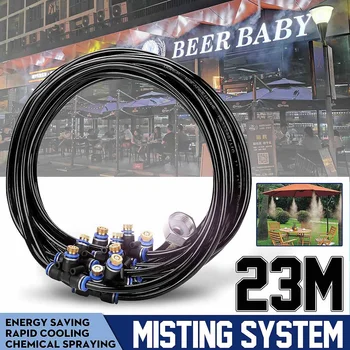 

23M Outdoor Cool Patio Misting System Fan Water Misting Garden Sprinkler Spray
