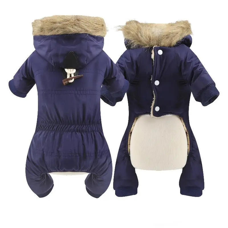 Костюм для домашних животных для собак, водонепроницаемая бархатная одежда, теплая куртка с капюшоном для щенков, зимнее утепленное пальто