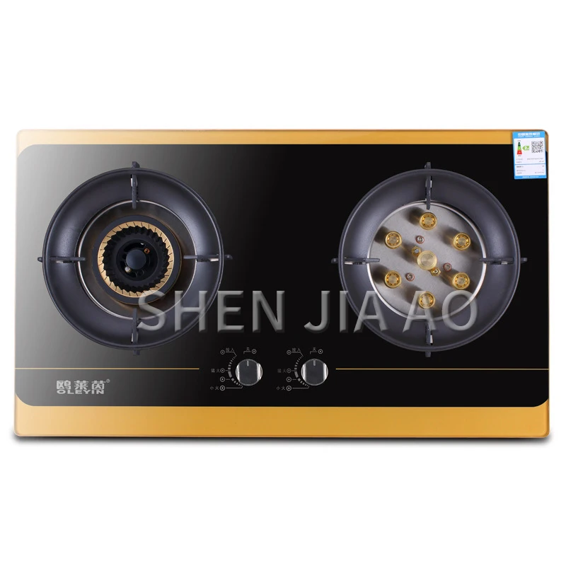 Gas stove Double-furnace tempered glass table with embedded Fire Cooktops Liquefied gas/natural gas 1PC | Бытовая техника