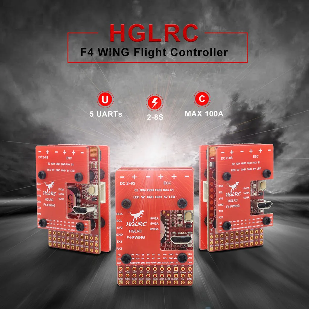 

Flight control 2019 TOP HGLRC F4 WING Flight Controller 20x20 2-8S BEC 6V For FPV Racing RC Quadcopter 6.11
