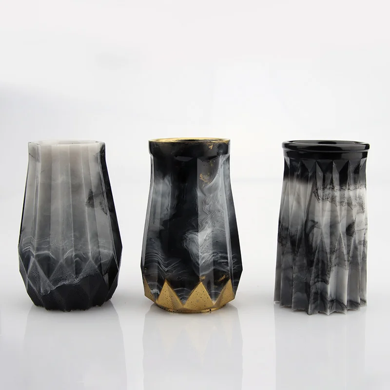 

Silicone Holes Round Geometric Polygonal Mold Concrete Flower Pot Vase Mold Resin Casting Molds For DIY Crafts jewelry Mould
