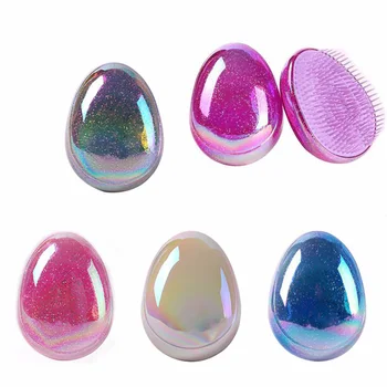 

1PC Hair Brush Comb Egg Round Shape Soft Styling Tools Hair Brushes Detangling Comb Salon Glitter Hair Care comb For Travel New