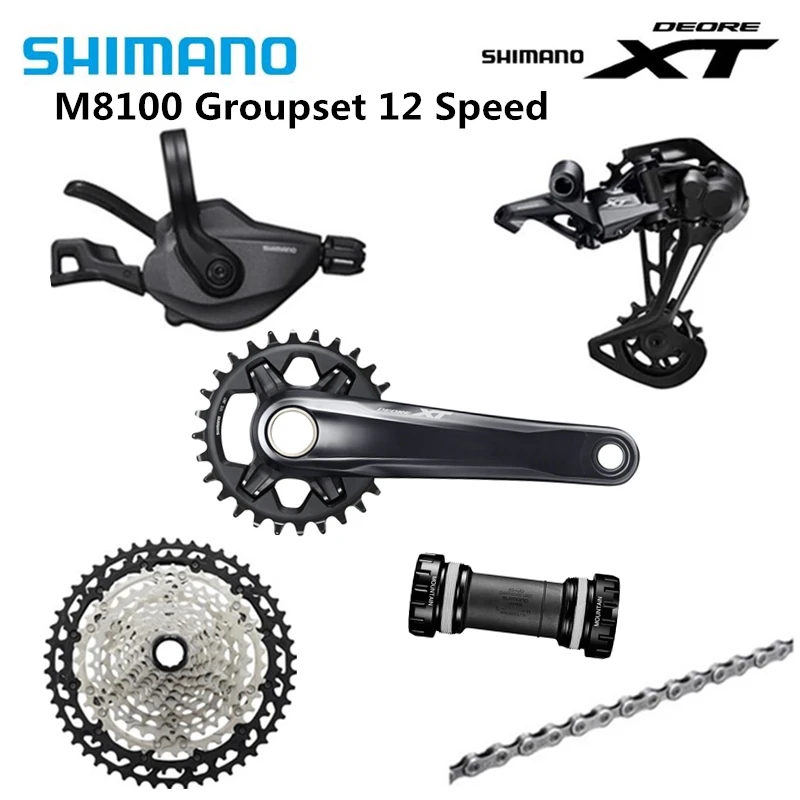 SHIMANO XT M8100 12s MTB велосипед Группа комплект 32T 34T 36T 170 175 шатуны FC+ RD+ CS+ SL+ CN+ BB-MT800 комплекты 1x12-Speed 10-51T M8100