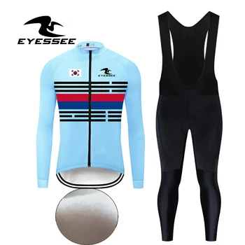 

EYESSEE 2020 New Winter Thermal Fleece Cycling Clothing Professional South Korea Bike Clothes Wear MTB Cycling Jersey Set