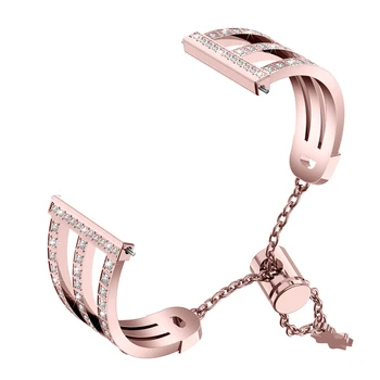

​ Watch Strap Replacement Metal Watch Band Adjustable Diamond Jewelry for Fitbit Versa 2 / Lite Smart Watch