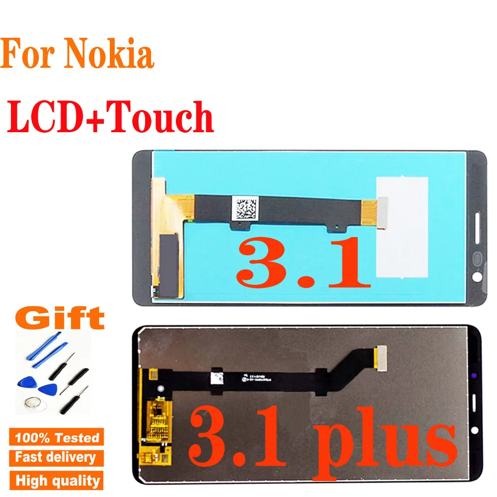 

Original For Nokia 3.1 LCD Display Touch Screen Digitizer Assembly Replacement For Nokia 3.1 plus LCD TA-1118 TA-1104 TA-1125