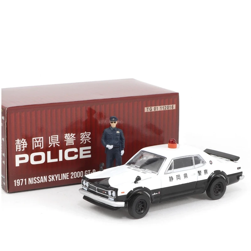 

Greenlight x Tarmac Works 1/64 Nissan Skyline 2000 Police 1971 with figure Die-cast Model Car