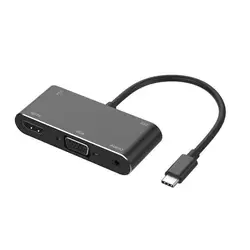 Type-C к HDMI + VGA + Usb3.0HUB + Pd + аудио адаптер высокой четкости кабель адаптер док-станция