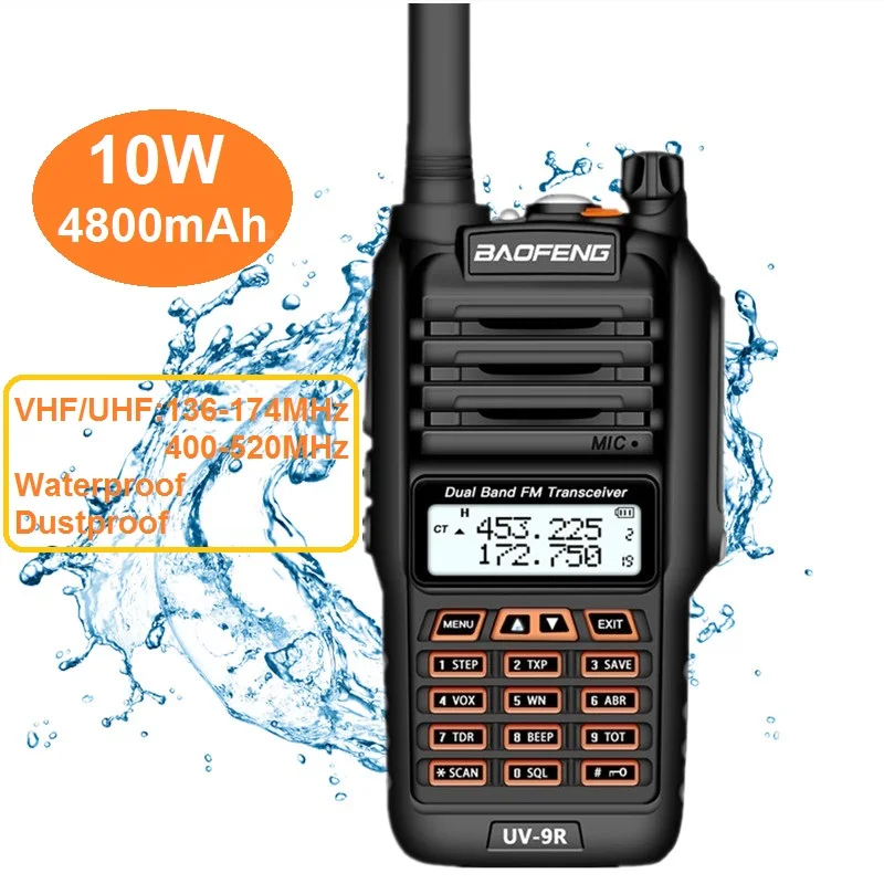 Very Cheap hLx9C 2020 BAOFENG UV 9R PLUS 10W Leistungsstarke Walkie Talkies Wasserdicht Dual UHF VHF Marine CB Ham Radio Jagd HF Transceiver UV 9R