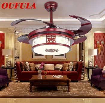 

OUFULA Modern Ceiling Fan Lights With Remote Control Invisible Fan Blade Decorative For Home Foyer Bedroom Restaurant
