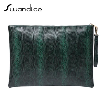 

Luxury Python Snake Crocodile Ostrich Pattern Clutches Bags Women Female Ladies Handbags Purses 2020 Serpentine Fashion Casual