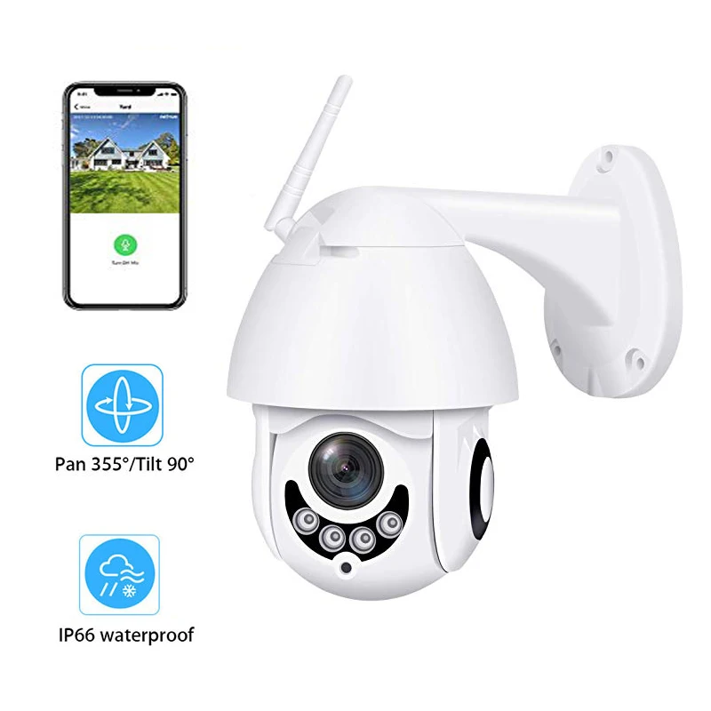 Wdskivi Водонепроницаемая наружная IP камера 1080P P2P беспроводная Wi Fi PZT купольная