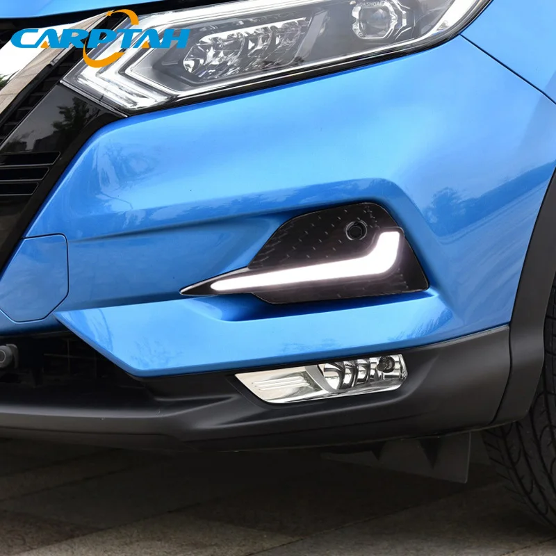 Светодиодный фонарь дневного света для Nissan Qashqai водонепроницаемый желтый индикатор сигнала поворота бампер светодиодный DRL противотуманная фара