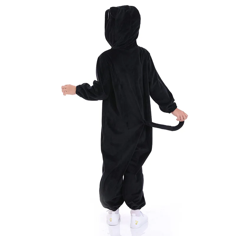 Christmas Halloween children holiday girls performance cartoon costume animal black cat one-piece tail cosplay kids pajamas 3-8Y Christmas Halloween children holiday girls performance cartoon costume animal black cat one-piece tail cosplay kids pajamas 3-8Y