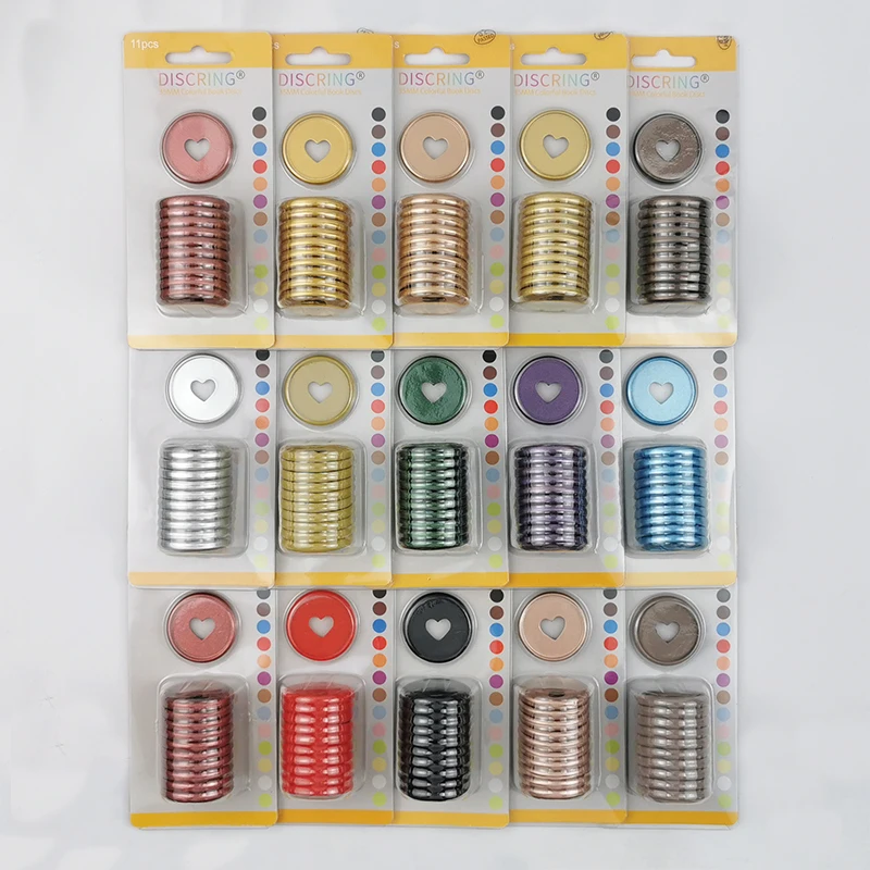 11pcs/box 35mm Mushroom Hole Binder Rings Binding Discs Notebook Rings DIY 360 Degree Foldable Binder Discs School Accessories