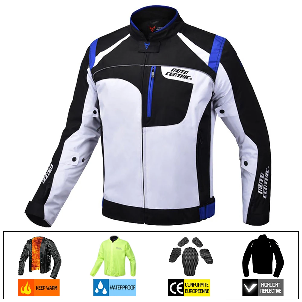 1901-Blue Jacket MOTOCENTRIC мотоциклетная куртка водонепроницаемая мотоциклетная куртка для езды на гонок Jaqueta Chaqueta защита для мотокросса - Цвет: 1901-Blue Jacket