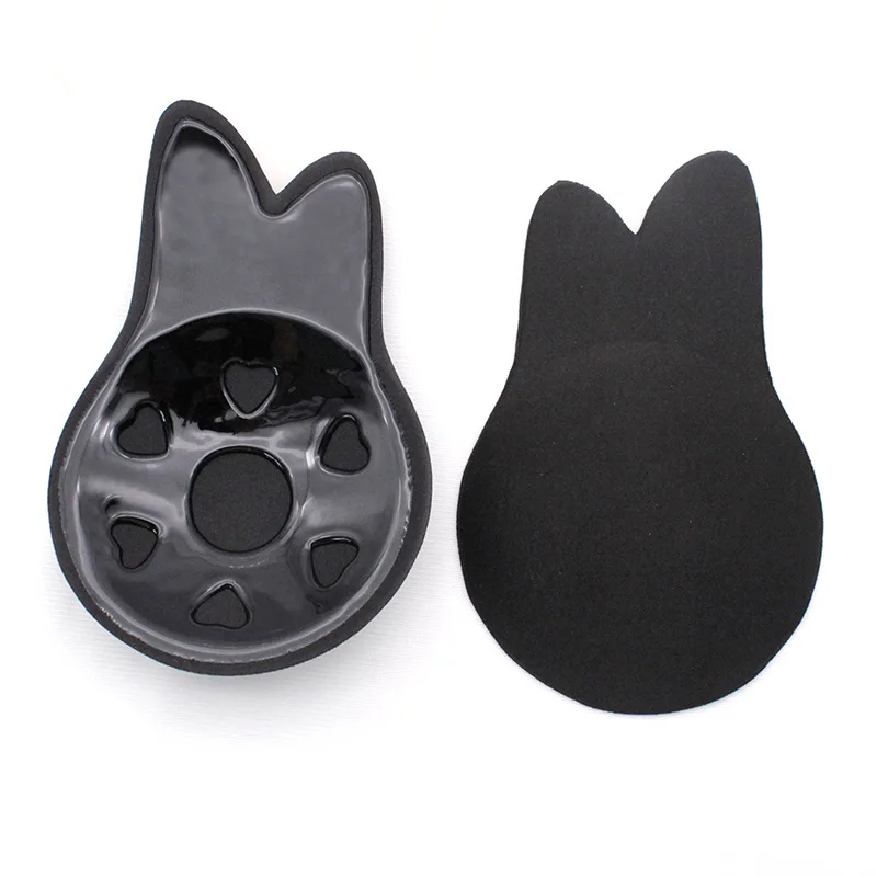 Strapless Adhesive Bra Self Adhesive Nipple Breast Pasties Cover Reusable Silicone Invisible Lingerie Pad Enhancers Push Up Bra - Цвет: Black