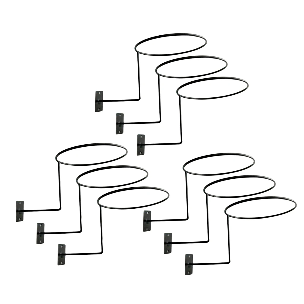 9 Pieces Rust-Proof Wall Mount Helmet Holder Stand Rack Hanger for Hat Cap Black 9 Pieces Rust-Proof Wall Mount Helmet Holder Stand Rack Hanger for Hat Cap Black