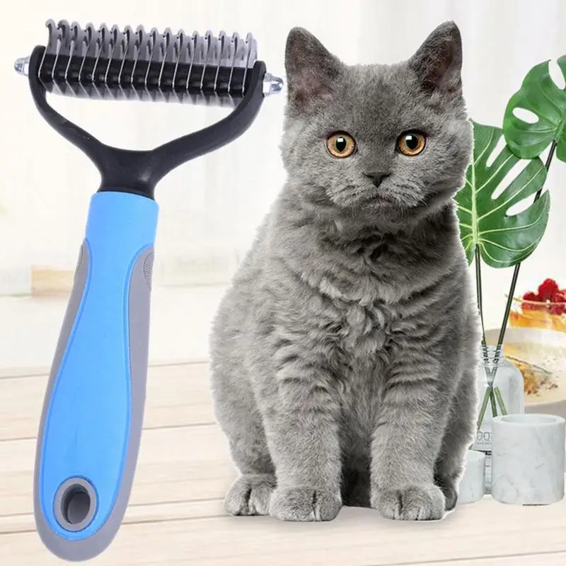Detangler меховая отделка Dematting Deshedding Щетка инструмент для груминга и ухода за питомцем уход за шерстью чистая расческа удаление волос Расческа для собак и кошек