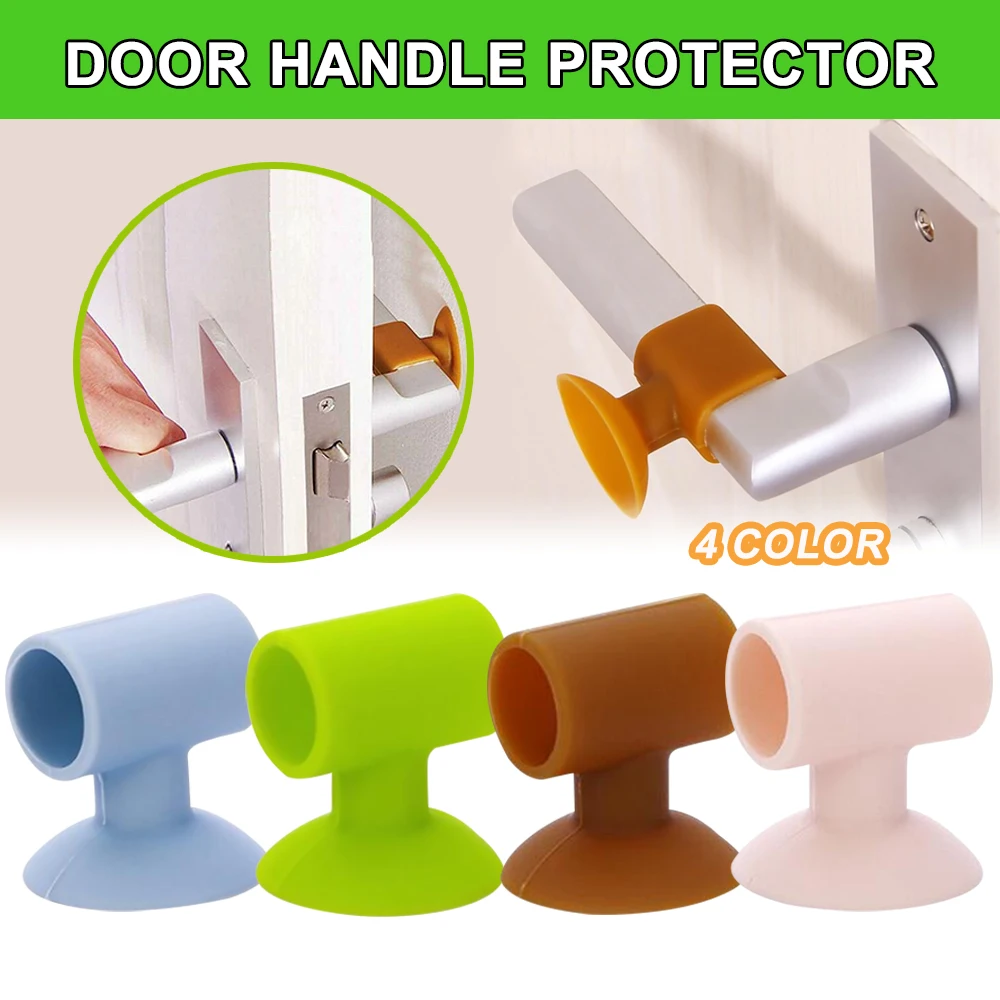 5PC Gates Doorways Door Handle Knob Crash Pad Wall Protectors Bumper Guard Rubber Stopper Doorstop Baby Safety Products Safety